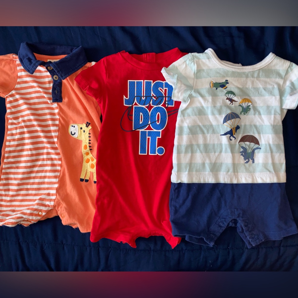9 Months Baby Boy Bundle of 3 Rompers